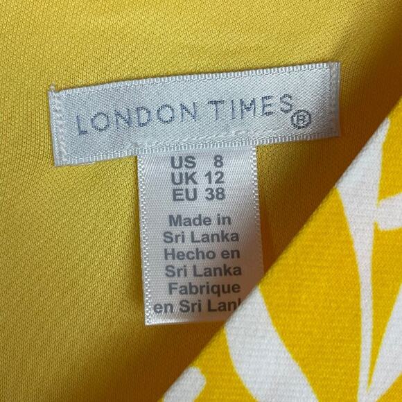 London Times Women's Size 8 Ruffled Short Sleeve Printed Matte Jersey Maxi Dress - Picture 9 of 9